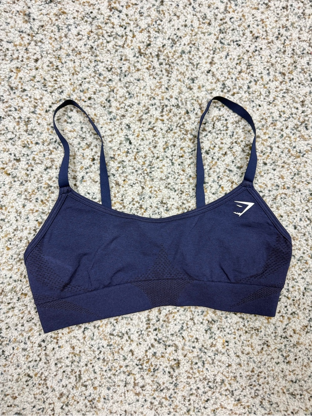 Gymshark Vital Seamless Minimal Sports Bra Womens Small Navy Blue Yoga Gym NWOT